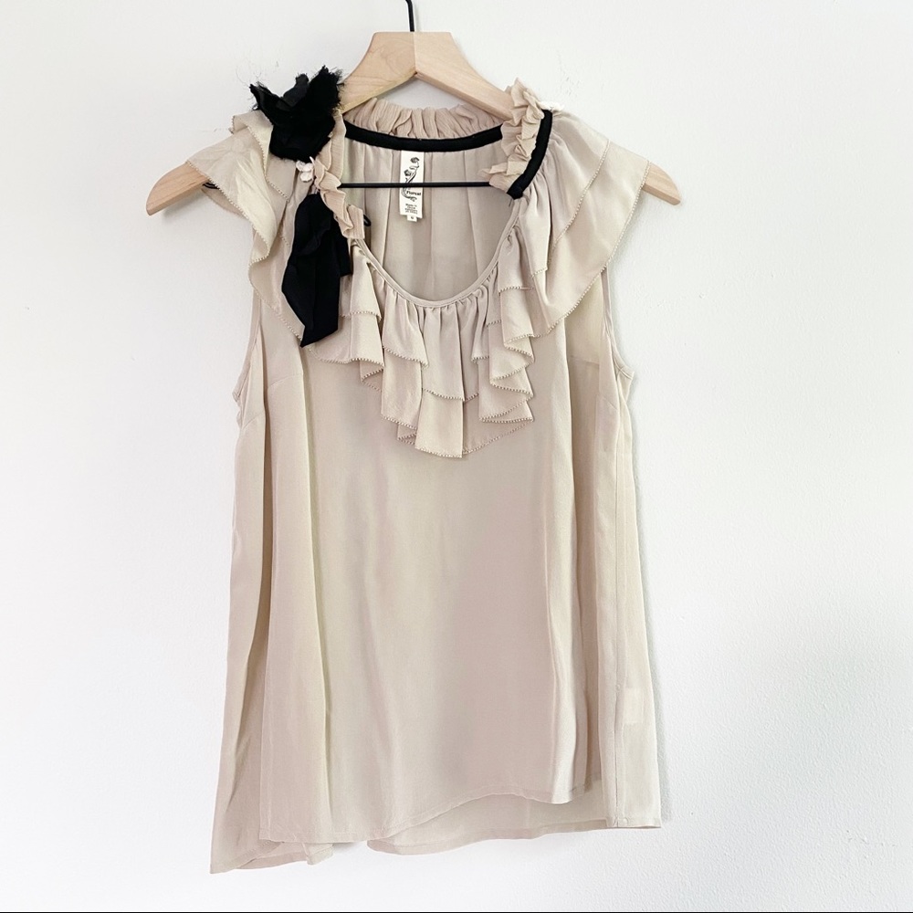 Anthropologie Floreat Silk Floral Blouse Size 0